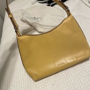 Yellow Prada shoulder bag with dust bag